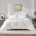 Queen Bed in a Bag White Seersucker Comforter Set with Sheets 7-Pieces All Season Bedding Sets with Comforter, Pillow Sham, Flat Sheet, Fitted Sheet and Pillowcase