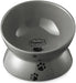 Raised Cat Food Bowl, Ceramic Elevated Cat Bowl, Title Angle Protect Cat'S Spine, anti Vomiting Cat Dish, Backflow Prevention, Grey