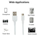 Onn. Micro-Usb to USB Cable, 3 Ft, White