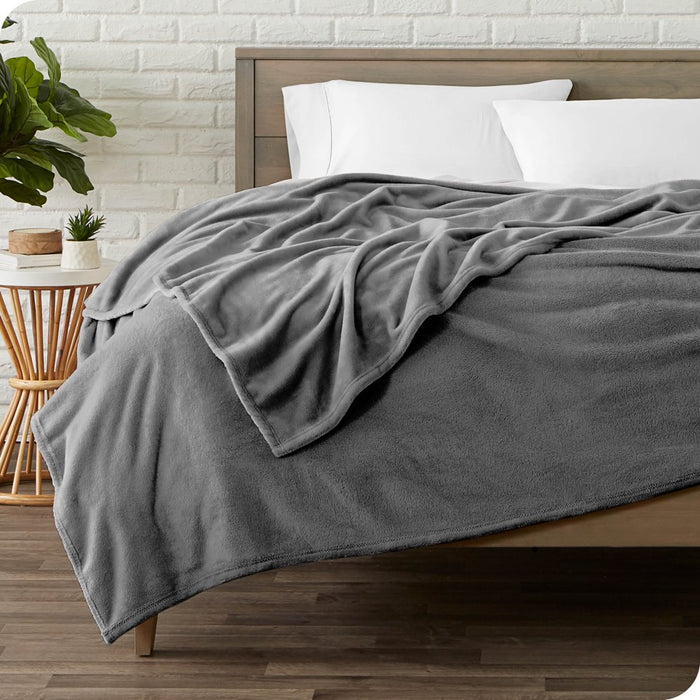 Microplush Fleece Blanket, Plush, Ultra Soft, Full/Queen, Gray