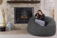Bean Bag Chair: Giant 5' Memory Foam Furniture Bean Bag - Big Sofa with Soft Micro Fiber Cover - Charcoal