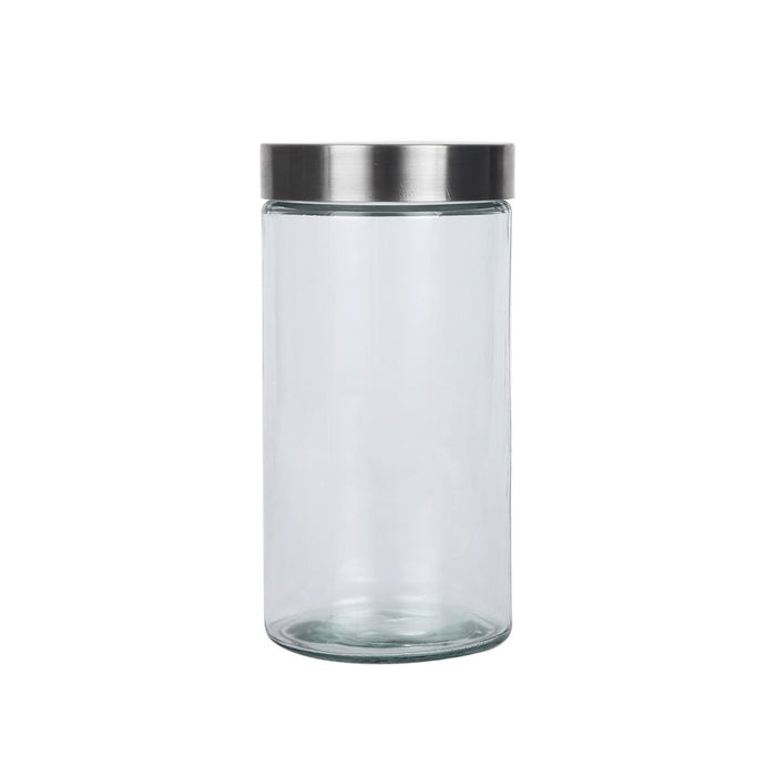 Mainstays Glass Storage Canisters with Stainless Steel Lids, 4 Piece Set
