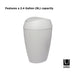 2.4 Gal Twirla Polypropylene Swing-Top Lid Bathroom Trash Can Garbage Can, Grey