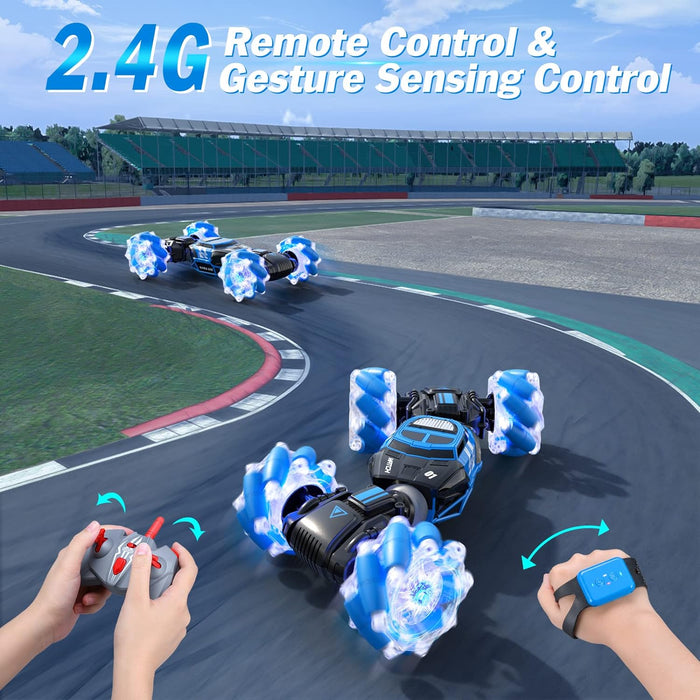 Remote Control Car, Gesture Sensing RC Stunt Car with Lights & Dance, Toy for Kids Aged 6-12