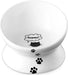 Raised Cat Food Bowl, Ceramic Elevated Cat Bowl, Title Angle Protect Cat'S Spine, anti Vomiting Cat Dish, Backflow Prevention, Grey