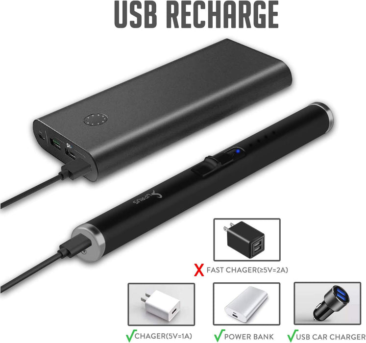 Lighter Electric Candle USB Type C Rechargeable Lighter with Upgraded LED Battery Display Safety Switch Flameless Plasma Windproof for Cooking Bbqs Fireworks