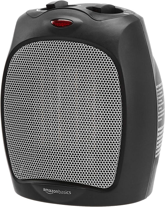 1500W Oscillating Ceramic Heater with Adjustable Thermostat, Silver