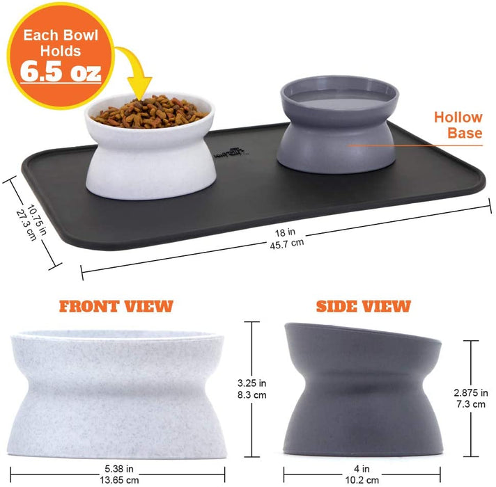 Kitty City Raised Cat Food Bowl Collection_Stress Free Pet Feeder and Waterer
