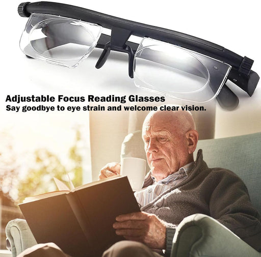 Flex Focal Adjustable Glasses, Focus Adjustable Glasses Dial Vision, Flexvision Adjustable Vision Glasses near and Far Sight (3Pcs)