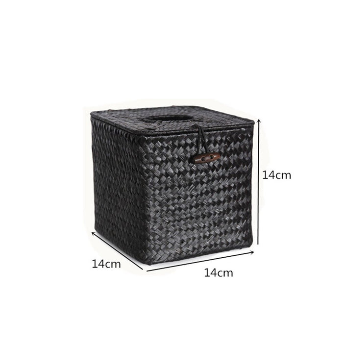Straw Woven Tissue Box Cover, Vintage Wicker Tissue Box Cover Square, Home Toilet Paper Holder, or Napkin Dispenser