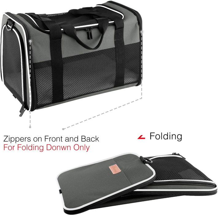 Airline Approved Pet Carriers,Soft Sided Collapsible Pet Travel Carrier for Medium Puppy and Cats, Cats Carrier, Pet Carriers for Small Medium Cats