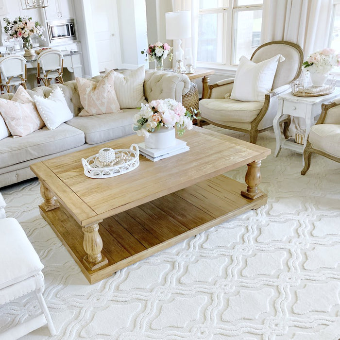 My Texas House Cotton Blossom, Country/Cottage, Geometric, Woven Area Rug, 5'2" X 7'6"