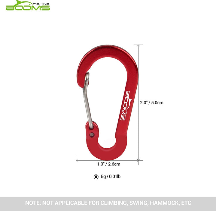 CC1 Multi-Use Carabiner Clip, 6 Pack Small Caribeener Clips, Mini Keychain Caribeaner Clip 2 Inch, Aluminum D Ring Carabiners, Multi-Colored