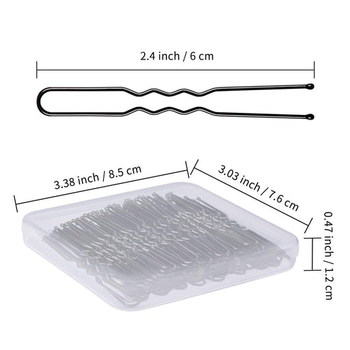 U Shaped Hair Pins,  2.4 Inch Hair Pins for Buns Ballet Bun Hair Pins for Women with Storage Box