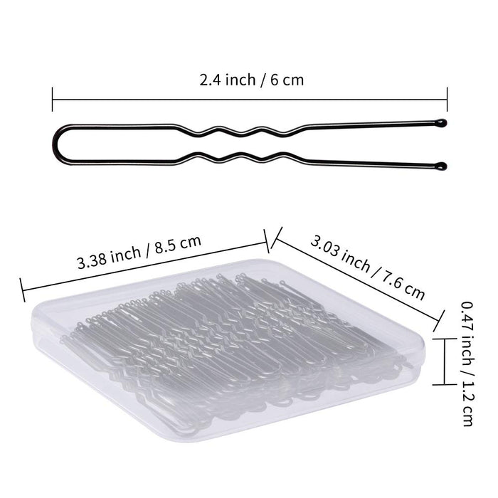 U Shaped Hair Pins,  2.4 Inch Hair Pins for Buns Ballet Bun Hair Pins for Women with Storage Box