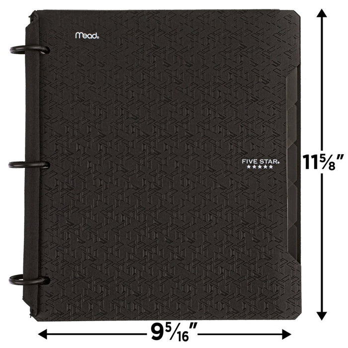 Five Star Flex Hybrid Notebinder, 1" round Rings, Notepocket, Techlock, Black (293280A-WMT22)