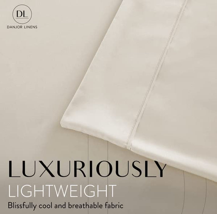 Cream Queen Size Bed Sheets Set - 6 Pc Soft Bedding & Pillowcases Set W/ Deep Pockets - Breathable, Wrinkle Free & Fade Resistant