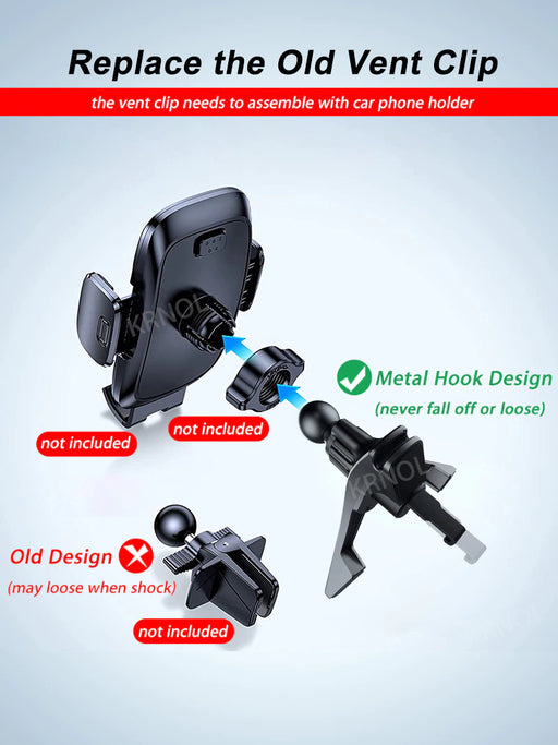 Upgrade Air Vent Clip for Car Phone Holder Stand 17Mm 15Mm 13Mm Ball Head for Air Outlets Auto Telephone Support Mount Bracket