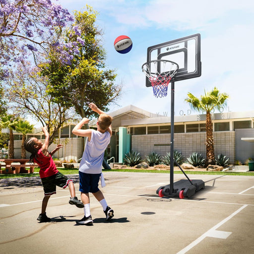 Portable Basketball Hoop Goal System 5 - 7Ft Height Adjustable 34" Backboard for Kids Teens Outdoor Indoor Court