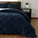 Lightweight Solid Comforter Set (King) with 2 Pillow Shams - 3-Piece Set - Blue and Sapphire - down Alternative Reversible Comforter
