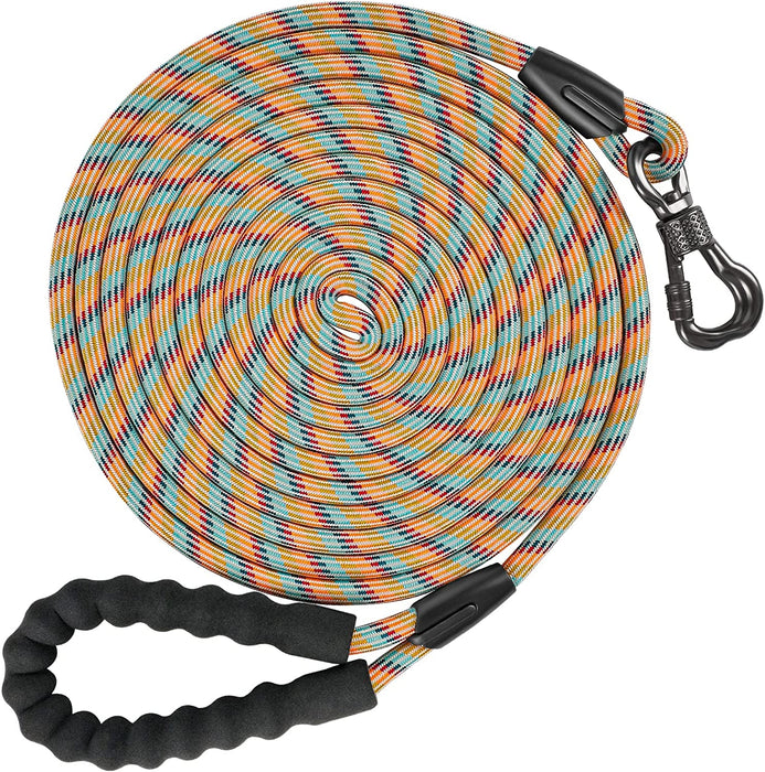 Heavy Duty Dog Leash, 30FT Reflective Dog Leash with Swivel Lockable Hook and Comfortable Padded Handle, Puppy Leash for Walking, Hunting, Camping, Backyard for Small Medium and Large Dogs