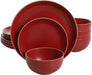 Gibson Home Rockaway round Stoneware Dinnerware Set, Service for 4 (12Pcs), Blue