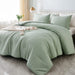 Comforter Full Size Set Sage Green, 3 Pieces Lightweight Bed Solid Summer Bedding Comforters & Sets, Soft All Season Quilt Blanket (79X90In Comforter & 2 Pillowcases)
