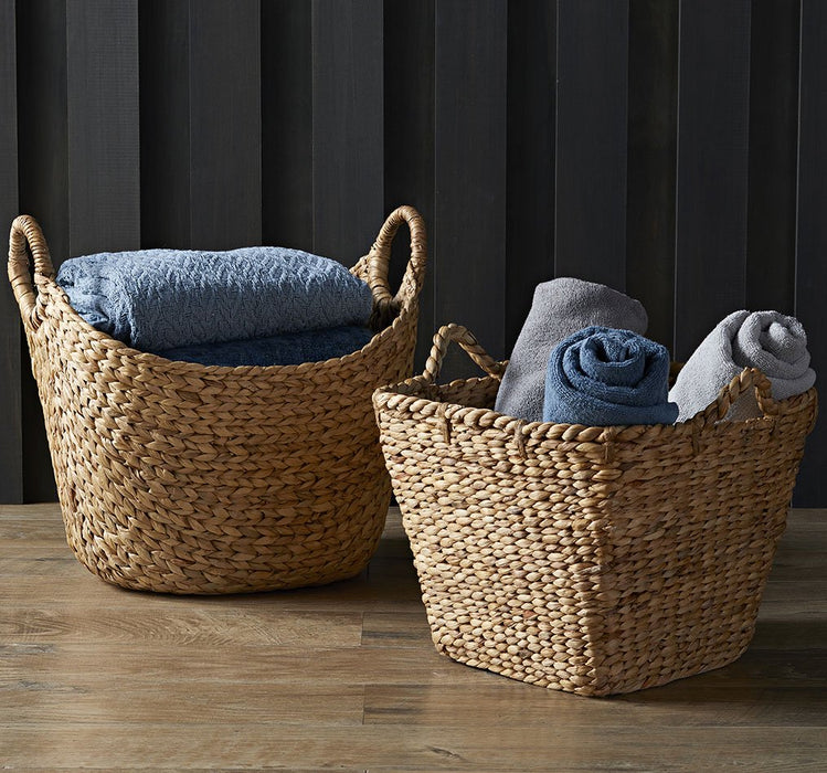 Better Homes & Gardens Square Tapered Water Hyacinth Basket, Set of 2