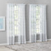 Mainstays Modern Scroll Aqua Rod Pocket Sheer Curtain Set, 28" X 95" (4 Panels)