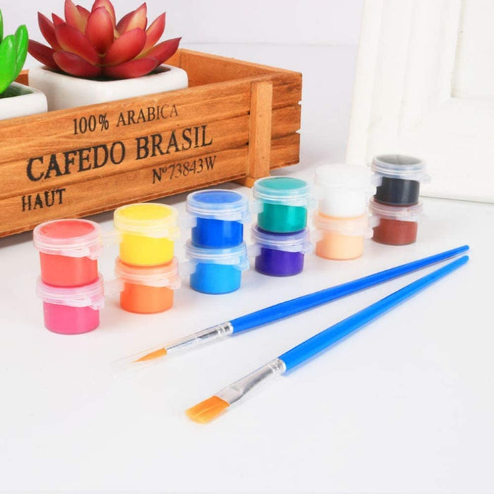 Acrylic Paint Set for Kids,Washable Watercolor Paint Sets,Diy Graffiti Paint,Acrylic Pigment Set with Brushes,Adults Children Handcraft Painting Pigment Set (10 Set-5Ml-12 Colors -F)