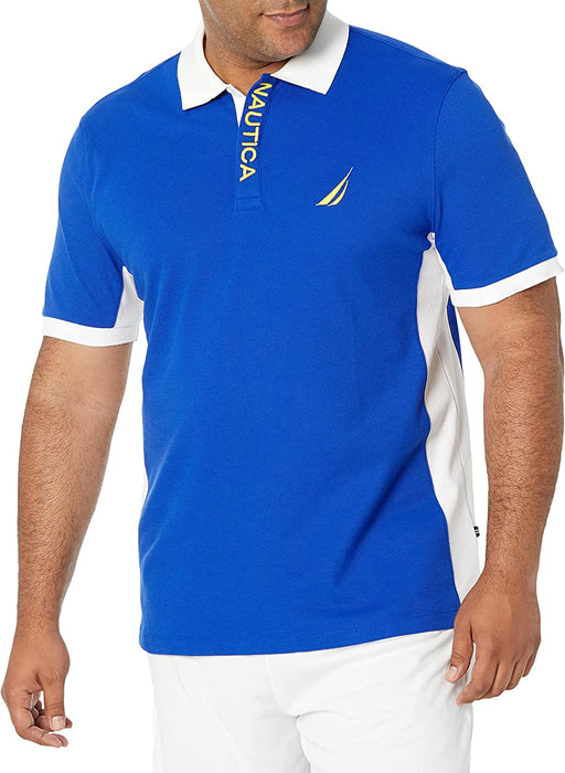 Men'S Short Sleeve Color Block Performance Pique Polo Shirt
