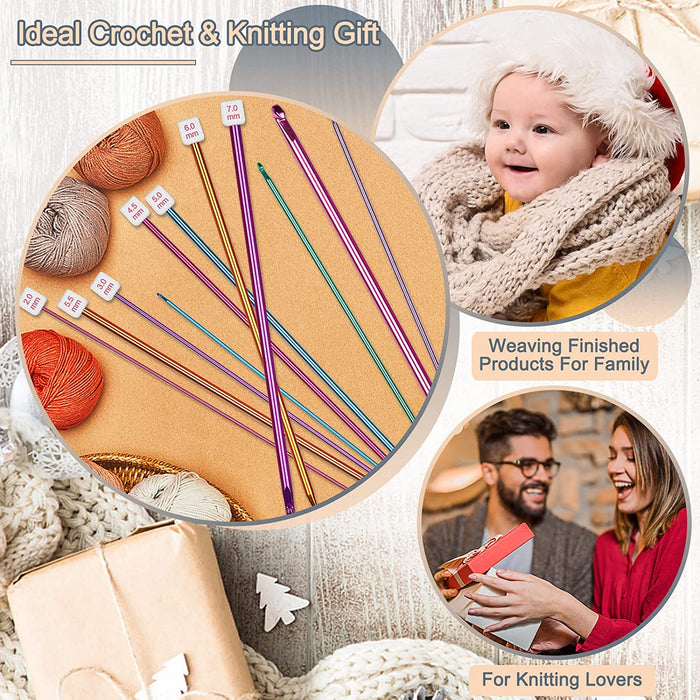 Long Crochet Hook Set, 11Pcs Tunisian Crochet Hooks Multicolor Afghan Crochet Needles for Crocheting, 2Mm(B)-8Mm(L), Great Knitting & Crochet Supplies Tool Set for Beginner, Crocheter & Knitter