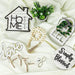 Tiered Tray Decor 10 Pieces Farmhouse Decor for Tiered Tray, White Exquisite Relief Design Sign Rustic Table Ornaments for Kitchen Table Decoration, Housewarming Gift (Tiered Tray NOT Included)