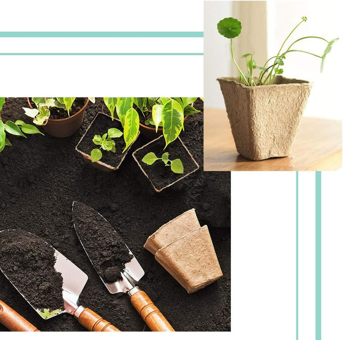 3.25" Seed Starter Pots, Organic Planting Peat Pots for Garden Seedling, 30 Pcs 100% Eco-Friendly and Biodegradable Seedling Pots for Seed Germination