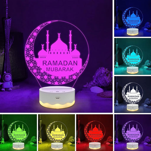 Ramadan Mubarak Deacoration, Islam Eid Ramadan Light LED with Remote 16 Color Flashing, Ramadan Gifts for Home Bedroom Decor Believers Family Friends Muslims (Color 2)