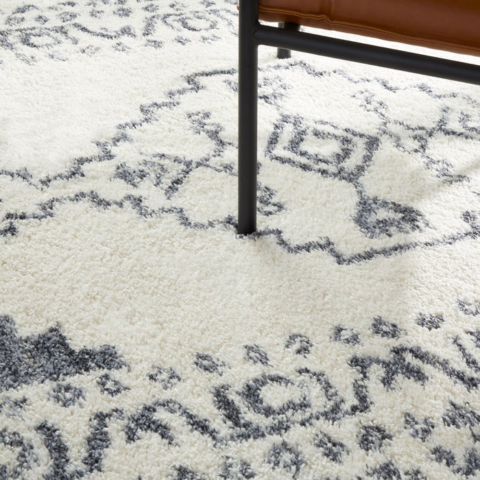 Wanda June Home Persian Shag with Fringe Area Rug, Blue/Ivory, 5'2" X 7'2" by Miranda Lambert