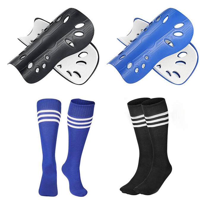 2 Sets Soccer Shin Guards Soccer Socks Youth Kids Calf Protective Shin Pads for Girls Boys Teenagers