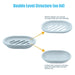 2Pcs Soap Dish with Drain, Soap Holder with Water Tray, Easy Cleaning Soap Saver Dry Stop, Mushy Soap Tray for Shower Bathroom Kitchen, Grey/Green/Blue/Pink