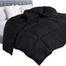 Comforter Duvet Insert - Quilted Comforter with Corner Tabs - Box Stitched down Alternative Comforter (King, Black)