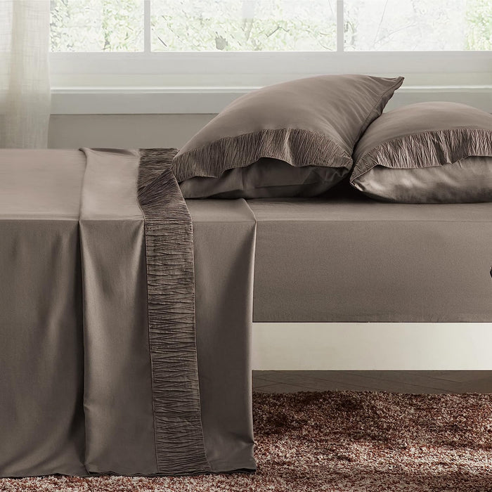Bedsure Full Size Sheet Sets - Soft 1800 Sheets for Full Size Bed, 4 Pieces Hotel Luxury Brown Sheets Full, Easy Care Polyester Microfiber Cooling Bed Sheet Set