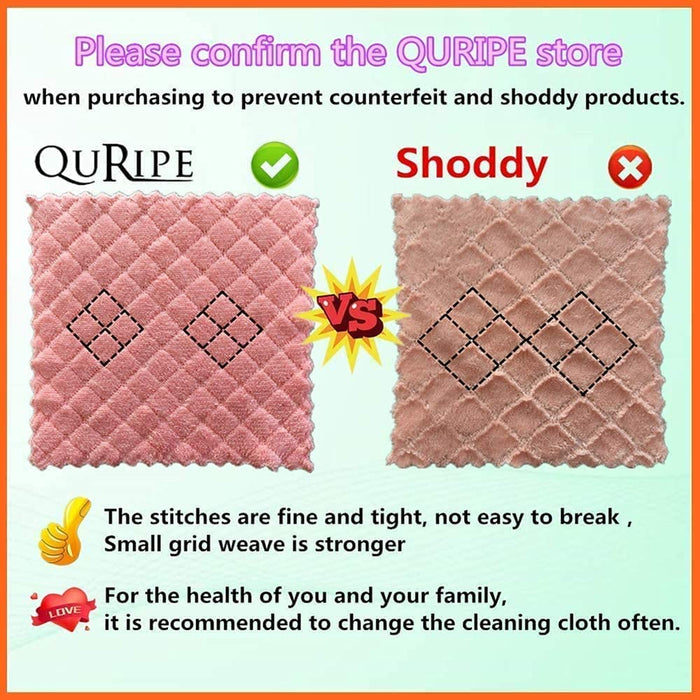 24-Pack 9.85"X9.85" Microfiber Cleaning Cloth, Kitchen Cloth Dish Towels, Double-Sided Premium Dishcloths , Reusable Household Cleaning Cloths for House Furniture Table Kitchen Glass Cleaning
