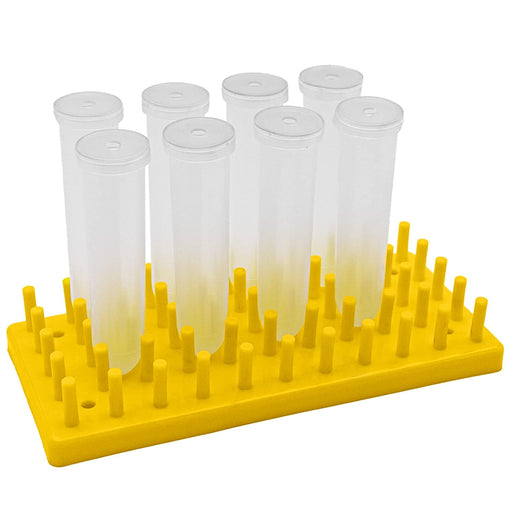 Short Peg Rack with 8 Large Floral Tubes to Feed Caterpillars Fresh Milkweed Cuttings, Host Plants, and Nectar Flowers by