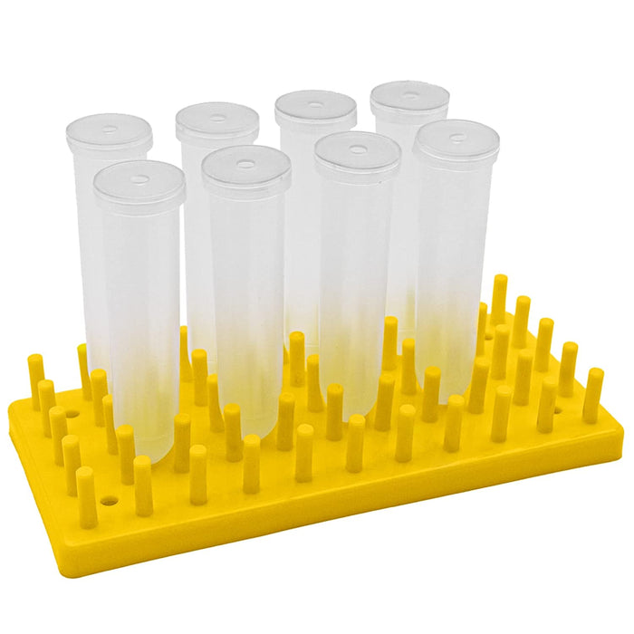 Short Peg Rack with 8 Large Floral Tubes to Feed Caterpillars Fresh Milkweed Cuttings, Host Plants, and Nectar Flowers by
