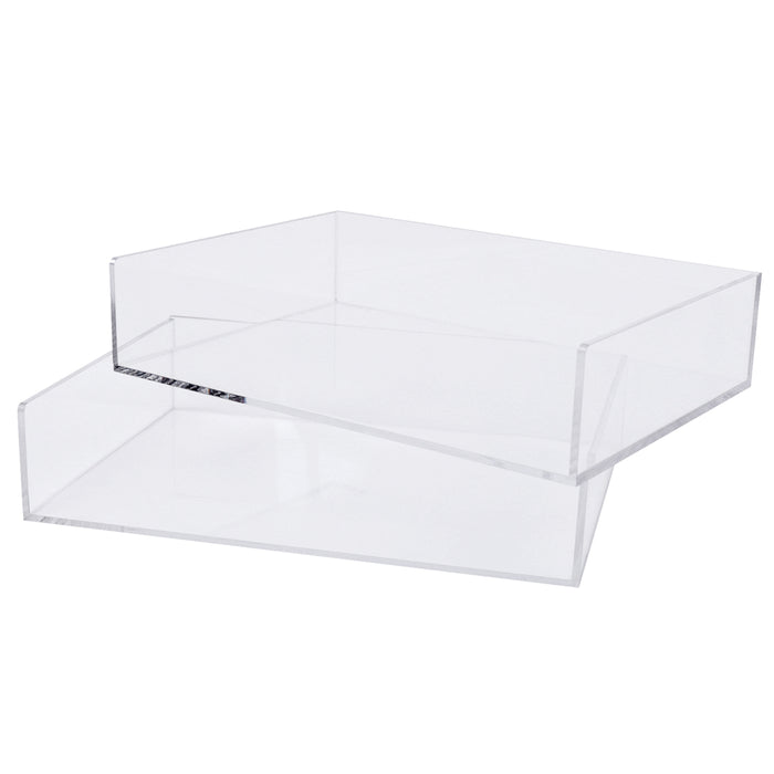 2-Pack Acrylic Stackable Letter Tray Desk Organizer Vertical Clear Paper Tray Desktop File Book Storage Shelf