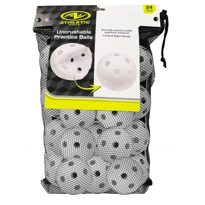 Athletic Works Uncrushable White Practice Baseballs, 24 Pack