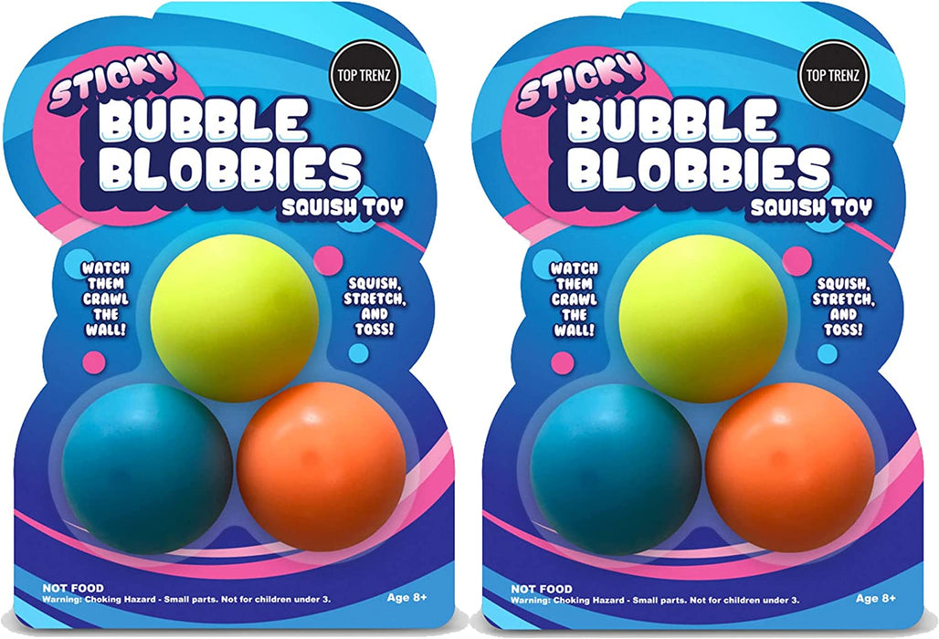 Top Trenz Sticky Bubble Blobbies -Squishy Fidget Toys for Kids. Cool Pack of Toy for Boys & Girls. Small Sensory Ball for Stress Relief. Classroom Fidget Toy, Party Favors & Prizes.(Frappe/Ice Cream)