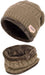 Kids Winter Hat and Scarf Set, 2Pcs Warm Knit Beanie Cap and Scarf for 5-14 Years Old
