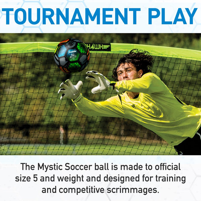 Mystic Soccer Ball, Official Size 5 Soccer Ball, Soft Cover, Official Size and Weight Soccer Ball, Air Pump Included