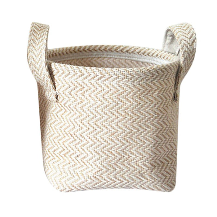 Household DIY Handmade Woven Storage Baskets Flower Pot Jute Cloth Sundries Holder Underwear Toy Container Storage Basket