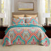 King Quilt Set, 3-Piece King Size Quilt Set with 2 Pillow Shams- Boho Reversible Soft and Lightweight King Quilt Bedding Bedspread Coverlet Set